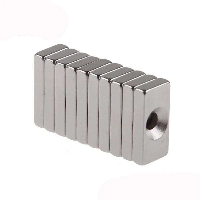 Block Magnet With Countersunk For Motor